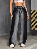 Gradient Black Wide-Leg Jeans