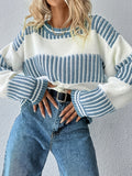 Blue & White Striped Knit Sweater